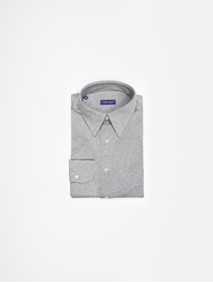 Patrick Hellmann CollectionGrey Stretchy Shirt 100% Cottonimage961